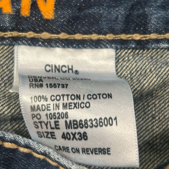 Cinch Ian Men’s Bootcut Rodeo Cowboy Western Jeans 40x36 Big Man - Picture 9 of 10